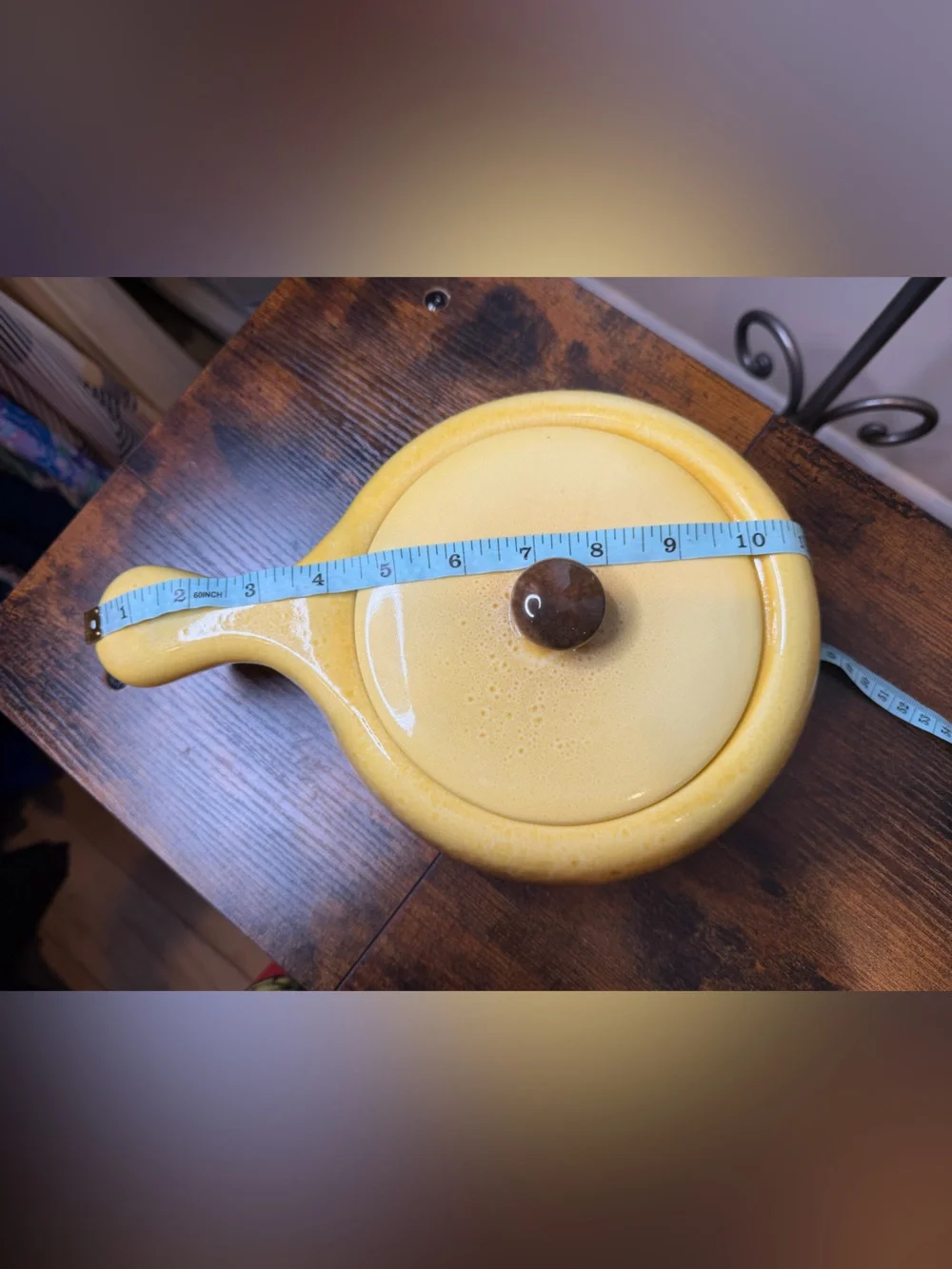 Hull Pottery yellow and brown drip glaze handled casserole dish 10.5 inch